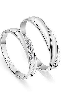 SS11050 S925 silver couple rings